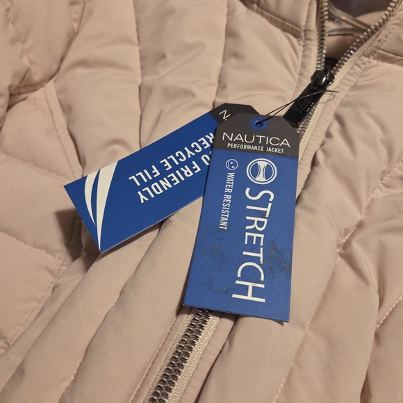 NWT Nautica Women's Rose Smoke Puffer Pink Quilted Jacket Sz S - Picture 9 of 13